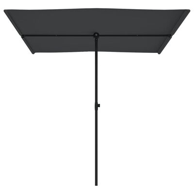 vidaXL Lauko skėtis su aliuminio stulpu, juodos spalvos, 2x1,5m