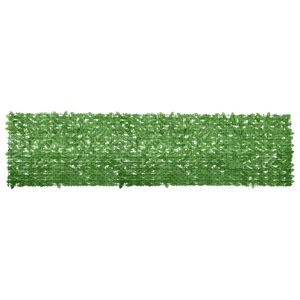 vidaXL Balkono pertvara, 400x100cm, su žaliais lapais