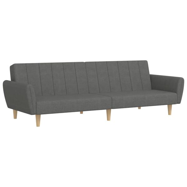 vidaXL Dvivietė sofa-lova, &scaron;viesiai pilkos spalvos, audinys