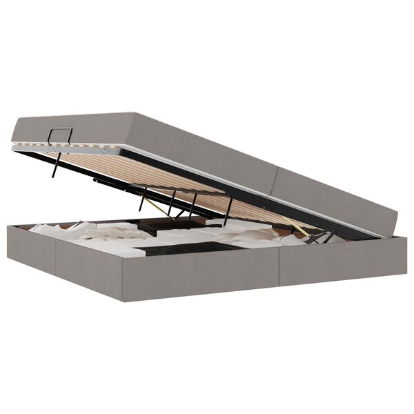 vidaXL Lova su daiktų laikymo vieta ir čiužiniu Taupe 200 x 200 cm