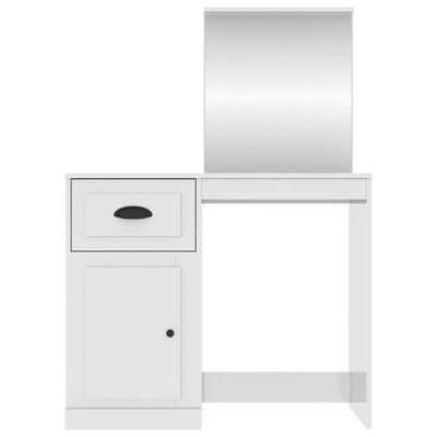 vidaXL Kosmetinis staliukas, baltas, 90x50x132,5cm, mediena, blizgus
