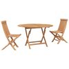vidaXL Sodo Bistro Rinkinys 3 pcs Natūrali Kieto teka medžio