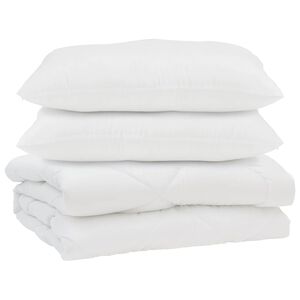 vidaXL Antklodė su pagalve 3 pcs Balta Mikropluo&scaron;tas