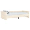 vidaXL Lova su čiužiniu ir USB i&scaron;vestimi, kreminė, 90x200cm, audinys