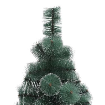 vidaXL Dirbtinė apšviesta Kalėdų eglutė su stovu, žalia, 210cm, PET