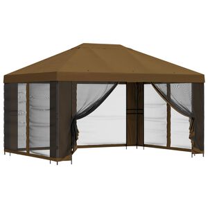 vidaXL Sodo pavėsinė su &scaron;oninėmis sienelėmis 4 &times; 3 m Taupe