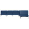 vidaXL Sofos komplektas, 7 dalių, mėlynos spalvos, audinys