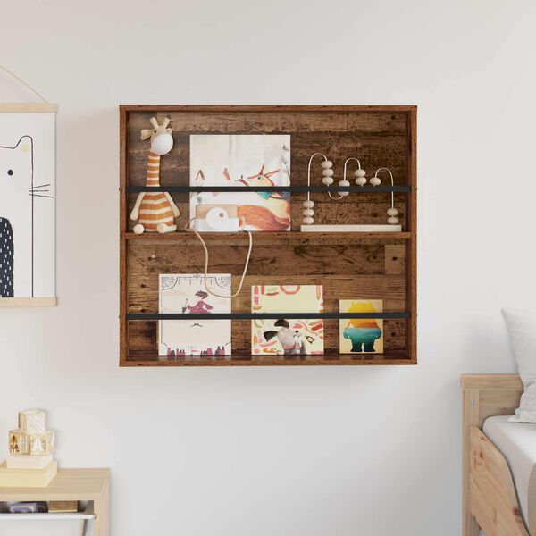 vidaXL Žurnalų stovas Senas medis 80 x 12 x 70 cm Apdirbta mediena