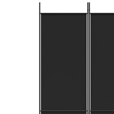 vidaXL Kambario pertvara, 4 dalių, juodos spalvos, 200x220cm, audinys