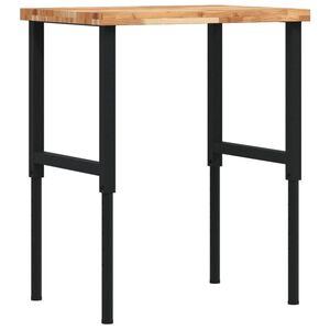 vidaXL Darbastalis, 80x60x(73-99,5)cm, bukmedis, stačiakampis