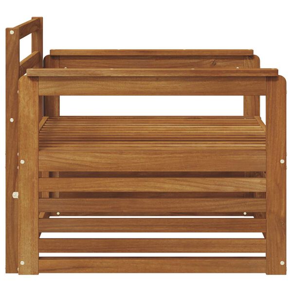 vidaXL 2 Vienetas Sofa su porankiais Kietos akacijos mediena Natūrali