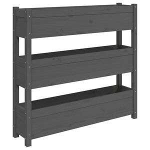 vidaXL Lovelis, pilkas, 112x25x104,5cm, pu&scaron;ies medienos masyvas