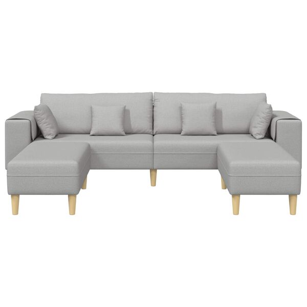 vidaXL Sofa su pagalve 3 pcs Debesų pilka audinys