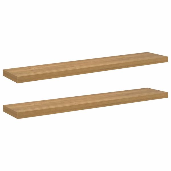 vidaXL Sieninė lentyna 2 pcs Ruda 120 x 23,5 x 4 cm Apdirbta mediena