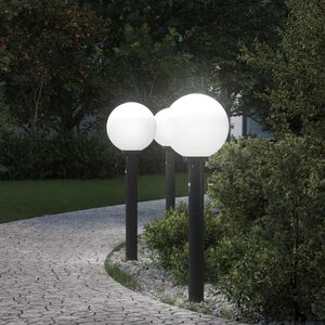 vidaXL Stulpeliniai &scaron;viestuvai su jutikliu, 3 vnt., 80 cm, juodi, IP44