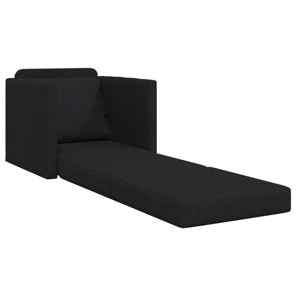 vidaXL Grindų sofa-lova, 2-1, juodos spalvos, 112x174x55cm, audinys