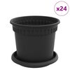 vidaXL Augalų vazonai 24 pcs Juoda &Oslash; 15 x 12 cm Plastmasė