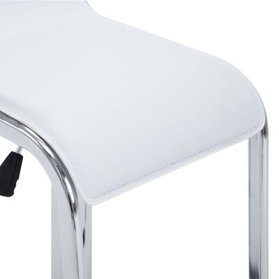 vidaXL Besisukančios baro kėdės, 2 vnt., baltos, dirbtinė oda