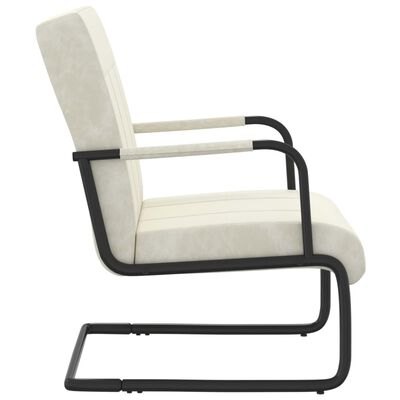 vidaXL Gembinė kėdė, kreminės baltos spalvos, aksomas