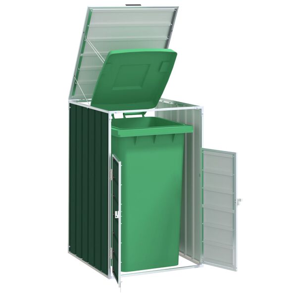vidaXL Wheelie Bin saugykla vienai &scaron;iuk&scaron;liadėžei žaliai 72x81x115 cm