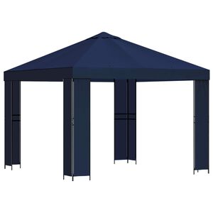 vidaXL Pavėsinė 3 x 3 m Mėlyna Poliesteris ir plienas 190 gsm
