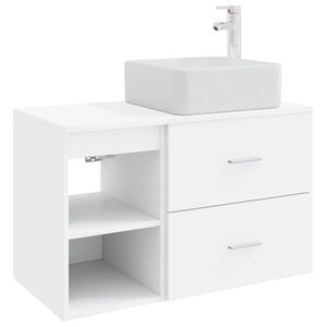 vidaXL Vonios baldų rinkinys 2 pcs Balta Apdirbta mediena