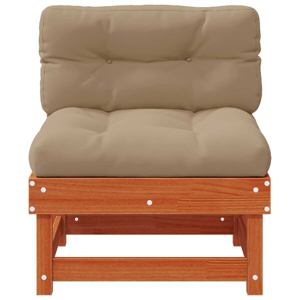 vidaXL Sodo vidurinė sofa Tvirtas pu&scaron;ies medis Va&scaron;ko Ruda