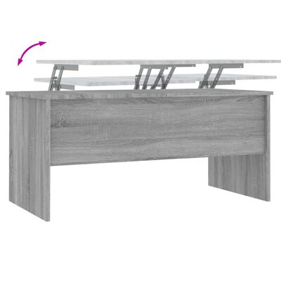 vidaXL Kavos staliukas, pilkas ąžuolo, 102x50,5x46,5cm, mediena