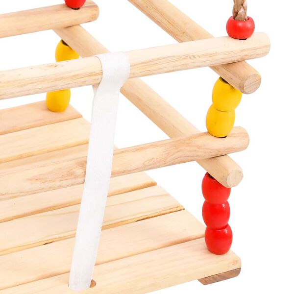 vidaXL Sūpynės kūdikiams su saugos diržu, pušies masyvas