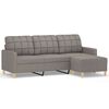 vidaXL Trivietė sofa su pakoja, taupe spalvos, 180cm, audinys