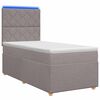 vidaXL Spyruoklinė lova su čiužiniu Taupe 80 x 200 cm Audinys