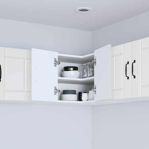 vidaXL Virtuvės spintelė Auk&scaron;tai blizganti balta 57 x 57 x 40 cm