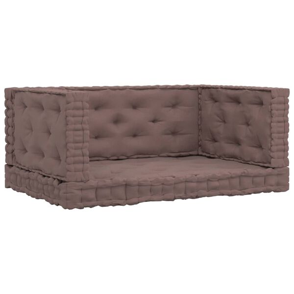 vidaXL Grindų/paletės pagalvėlės, 4vnt., taupe spalvos, medvilnė