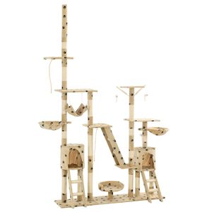 vidaXL Draskyklė katėms su stovu, 230-250cm, smėlio spalvos
