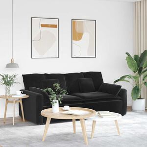 vidaXL Modulinė sofa su pagalvėlėmis, juoda