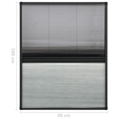 vidaXL Tinklelis nuo vabzdžių langams, 80x100cm, aliuminis, plisuotas