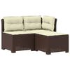 vidaXL 3-vietė sodo sofa su pagalvėlėmis, Rattan i&scaron;vaizda 3 vietos PP