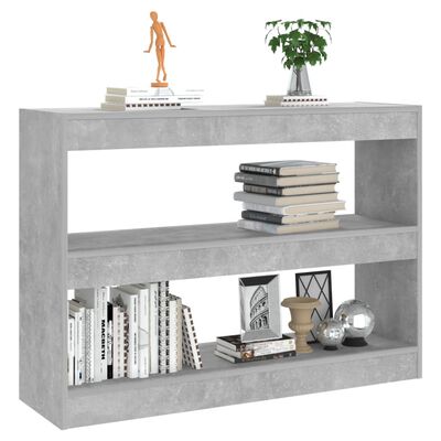 vidaXL Spintelė knygoms/kambario pertvara, betono pilka, 100x30x72cm