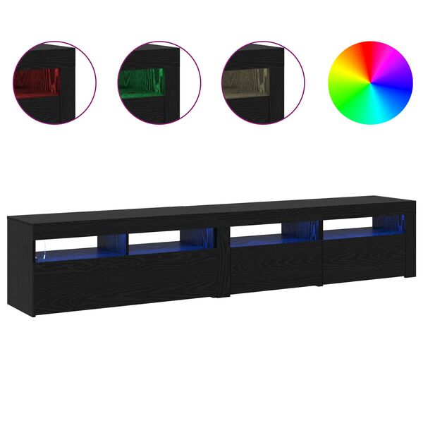 vidaXL Televizoriaus spintelė 2 pcs Juodas ąžuolas 210 x 35 x 40 cm