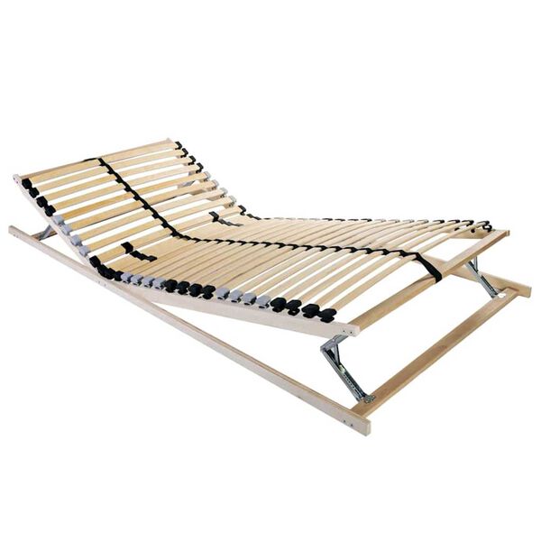 vidaXL Lamelinis lovos pagrindas Ruda 140 x 190 cm Kietas bukas medis