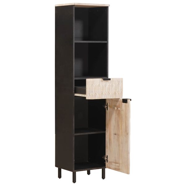 vidaXL Vonios spintelė su lentyna Juoda ir Balta 38 x 33 x 160 cm