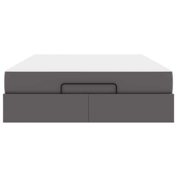 vidaXL Lovos rėmas su čiužiniu su čiužiniu 2 pcs Pilka PVC