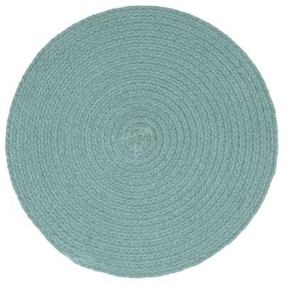 vidaXL Stalo kilimėliai, 4 vnt., žali, 38cm, medvilnė, apvalūs