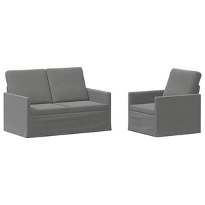 vidaXL Sofos komplektas 2 pcs Tamsiai pilka Aksomas