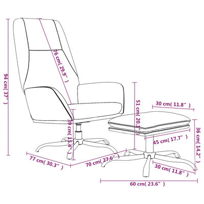 vidaXL Poilsio kėdė su taburete, rudos spalvos, mikropluošto audinys