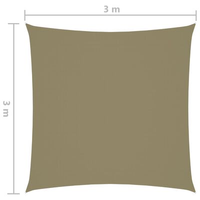 vidaXL Uždanga nuo saulės, smėlio, 3x3m, oksfordo audinys, kvadratinė