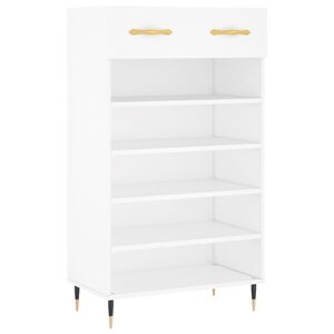 vidaXL Spintelė batams, baltos spalvos, 60x35x105cm, apdirbta mediena