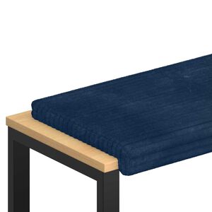 vidaXL Suoliuko pagalvė Pūkuota korduroja Jūrinė mėlyna Gylis 35 cm
