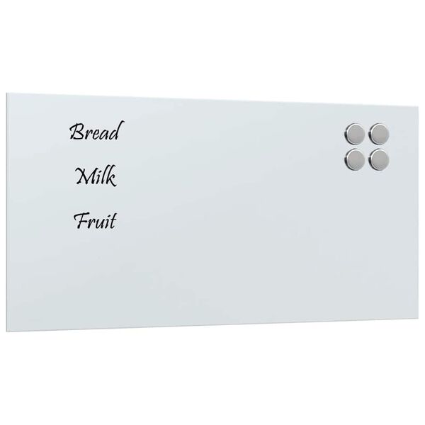 vidaXL Sieninė magnetinė lenta, balta, 80x40cm, grūdintas stiklas