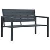 vidaXL Sodo suoliukas, pilkos spalvos, 120cm, HDPE, medienos imitacija